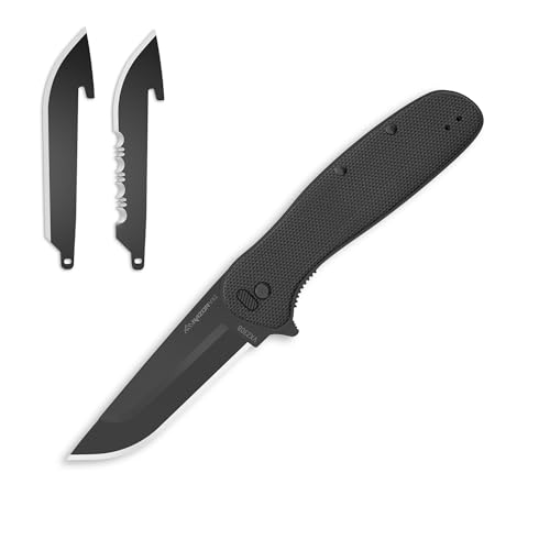 OUTDOOR EDGE RAZOR VX2 | Replaceable Blade EDC Folding Pocket Knife | 3 Stainless Blade Black G10 Handle Reversible Pocket Clip | Outdoor Camping Survival Utility