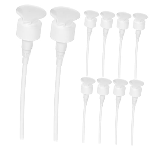 DEARMAMY 10 Piezas Presiona la bomba exprimir cabezas de bomba cabeza de la bomba de champú de botella de repuesto accesorios baño baños complementos el plastico