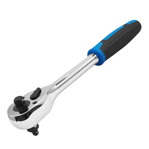 PETREL TOOLS 1/2 3/8 1/4 Inch Drive Ratchet Socket Wrench Handle (Blue Black)