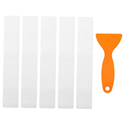 ABOOFAN 1set Slip Bathtub Stickers Self Adhesive Non Skid Tape Strips for Bathroom Safety for Showers Pools Stairs Includes Scraper for Easy Installation 5pcs