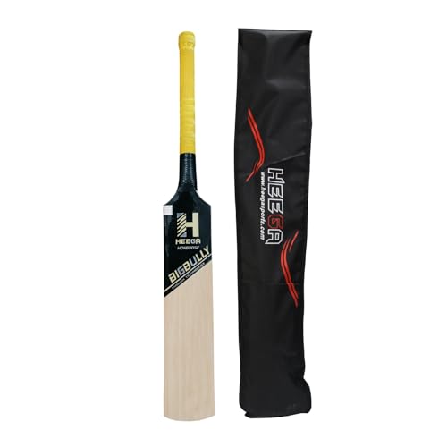 Heega Bigbully Mongoose Kashmir Willow Cricket Bat | | Free Bat Cover | Well Balanced | Short Blade Longer Handle (Harrow 32.75 in)