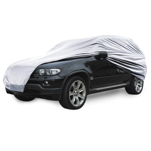 Image of BDK SUV Van Cover Universal Fit Water Resistant All Weather - Sedan SUV Auto Vehicle - Protection from UV Light, Rain, Snow, Dust, Pollen, Animals, Tree Sap - Gray