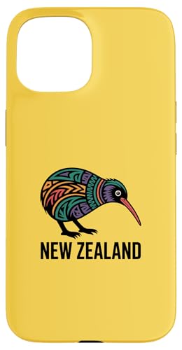 Installazione facile Custodia per iPhone 15 Uccello Kiwi Nuova Zelanda