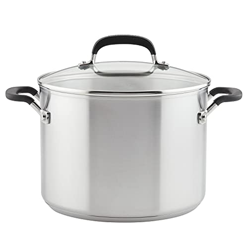 Comparison: Best 8 Quart Stock Pot 7 KitchenAid 71022 Stainless Steel Stockpot with Measuring Marks and Lid, 8 Quart - Brushed Stainless Steel