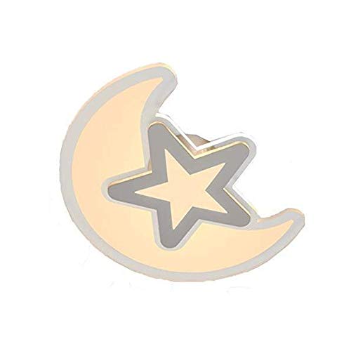 Plafonnier LED moderne de 53cm au design lune et étoile pour grand salon et chambre