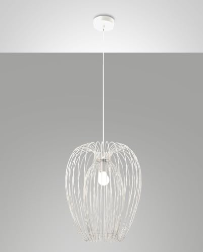 Suspension industrielle moderne blanche e27 en métal durable - 2