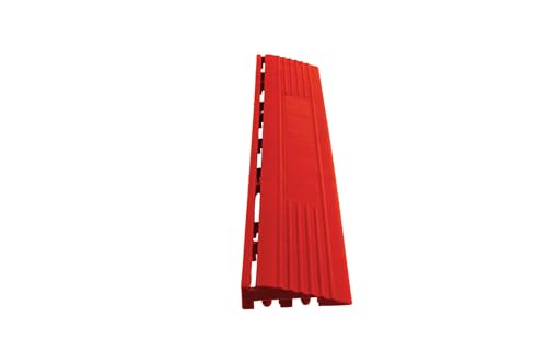 Torado® Suelo de garaje, azulejos, garaje, suelo de taller, plástico, baldosas de clic (1 unidad, perfil de borde rojo – macho)