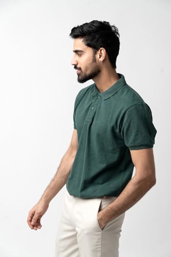Image of Men's & Boys' Pure Cotton Polo T-Shirt - Half Sleeves, Regular Fit, Solid Plain Classic Polo Collar | Casual & Sportswear