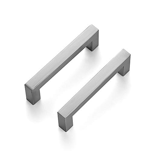 Ravinte 45 Pack 3-3/4 Inch Kitchen Square Cabinet Handles Satin Nickel Cabinet Pulls Brushed Nickel Drawer Pulls Kitchen Cabinet Hardware Kitchen Handles for Cabinets Cupboard Handles Drawer Handles