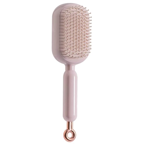 Cepillo de pelo autolimpiante retráctil que elimina nudos sin tirones en cabello liso o rizado