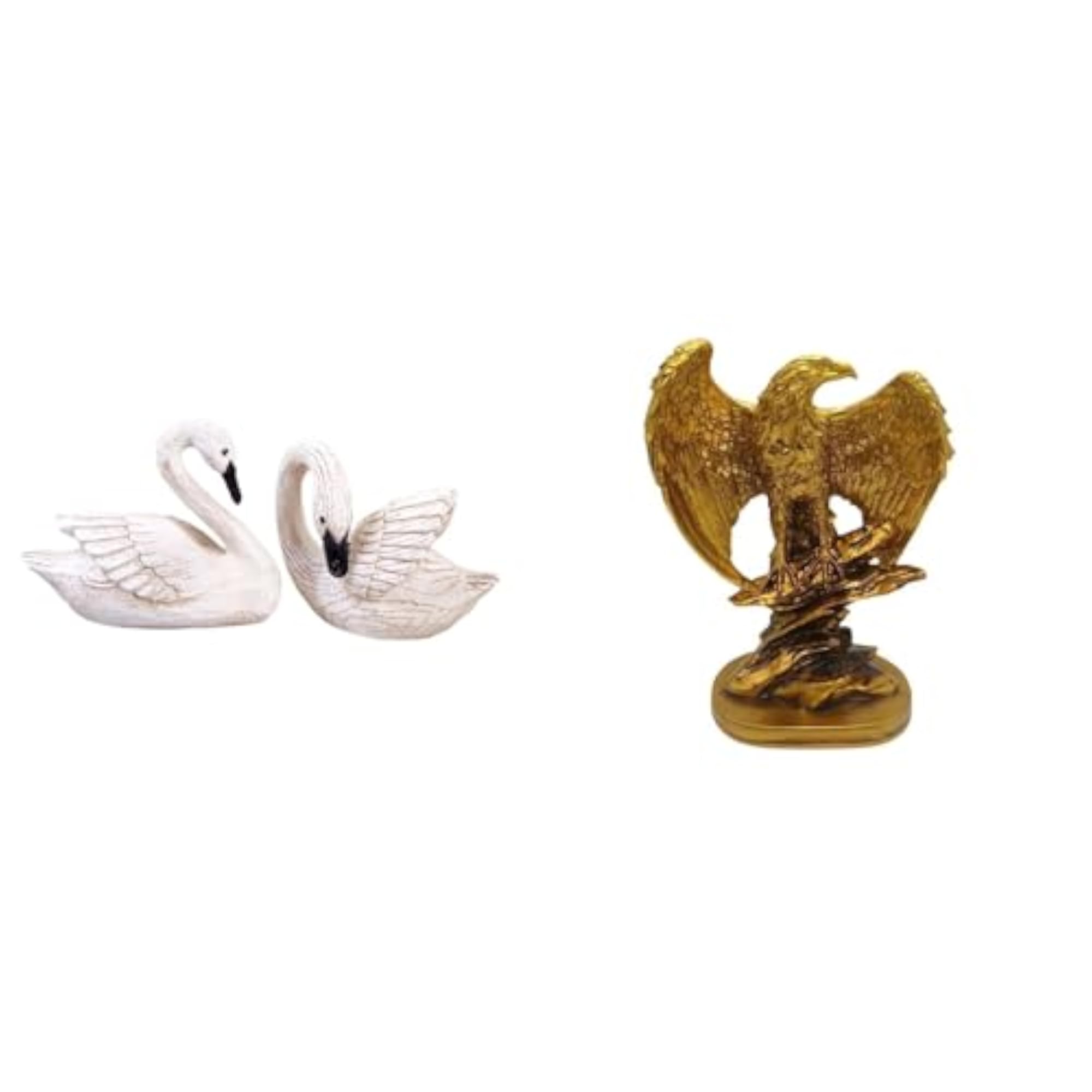 Resin Swan Sculptures Figurines Decorative Artwork Gift