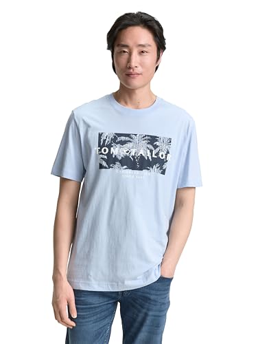 TOM TAILOR Herren 1046750 T-Shirt, 21068 - Light Powder Blue, XL EU – Ansicht 1
