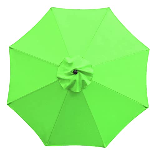 Sunnyglade 9ft Patio Umbrella Replacement Canopy Market Umbrella Top Outdoor Umbrella Canopy with 8 Ribs (Grass green)