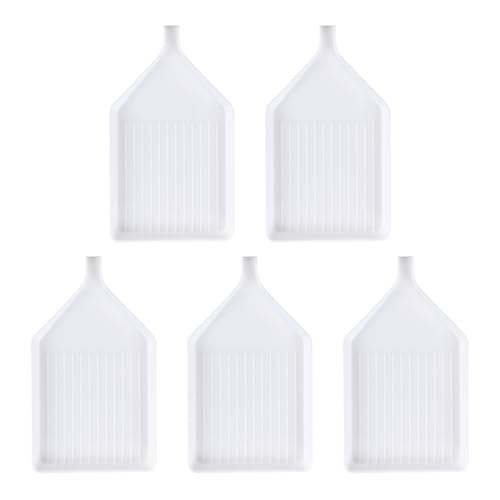 DAZZLUXE 5-teiliges weißes Perlentablett, Perlentablett, Diamant-Kunst-Zubehör-Tablett, Diamant-Kunst-Trichter, Maniküre-Werkzeug-Tablett, Diamant-Kunst-Zubehör, Perlen-Sortierbrett