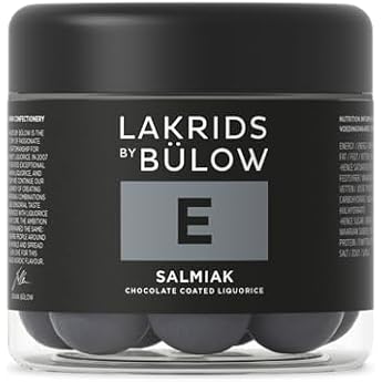 LAKRIDS BY B LOW - E - Salmiac - Danish Gourmet Liquorice Balls - Salmiac Licorice Core Wrapped in White Chocolate and a Crispy Sugar Shell