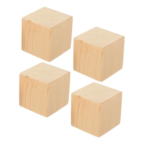 IWOWHERO Tacos Elevadores de Madera 4 Piezas para Muebles, Bloques para Aumentar Altura de Patas de Mesa y Sofá, Ideales para Nivelar y Proteger Superficies