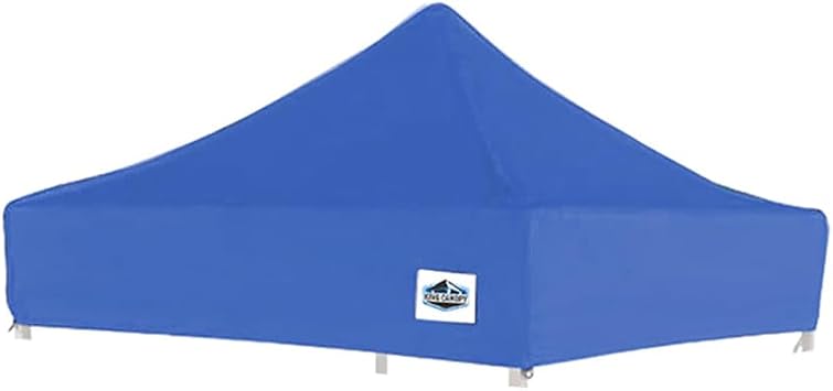 King Canopy Universal 5-Feet by 5-Feet Instant Pop-up Replacement Cover w/Hook and Loop Inside Perimeter Valance, 500 Denier, Polyester, fits 4-Feet 10-Inch by 4-Feet 10-Inch Frame, Blue