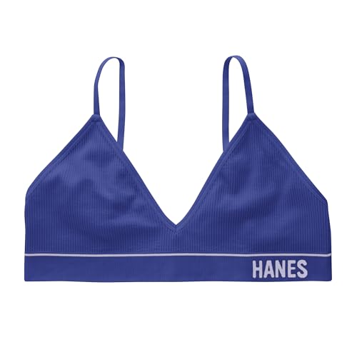 Image of Hanes Women's Originals Seamless Triangle Rib Bralette, Soft Ribbed Bras, ComfortFlex Fit Bra