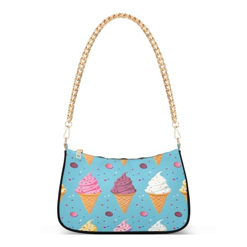 Shoulder Bags for Women Ice Cream Hobo Tote Handbag Small Clutch Purse with Zipper Closure88