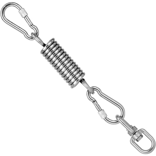 Dilireba Resorte oscilante Resorte de Acero, Ganchos Giratorios, Gancho Giratorio para Hamaca con 2 mosquetones, con Gancho Giratorio de 360°, para Silla Colgante, Hamaca, Soporte Saco Boxeo, Yoga