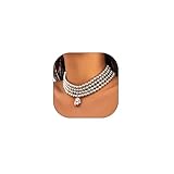 Stringex Collar bohemio de oro multicapa de los años 20 para mujer, gargantilla de cuentas gruesas en capas, delicado y ajustable, hecho a mano, collares con colgante de cuentas, regalos de joyería, L