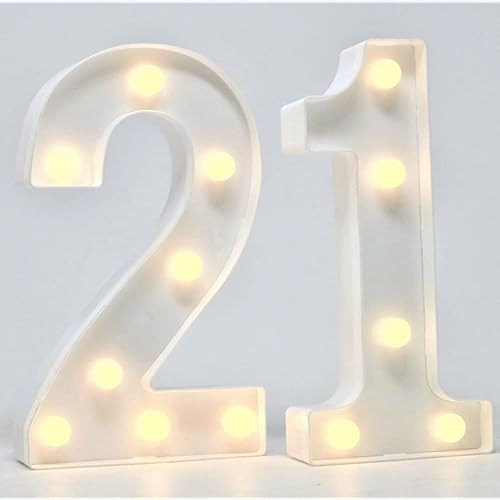 xtsfx 16th 18th 21st Bright LED Sign Ideal for Birthday Party Stand up, Wall Hang, Garden Indoor Marquee lamp Lighting Decoration Centre Piece Focal Point 16 18 21 (21)