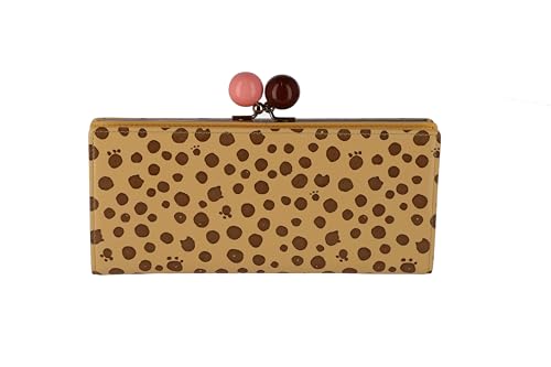 Women's Long Wallet with Dot Print Flap2