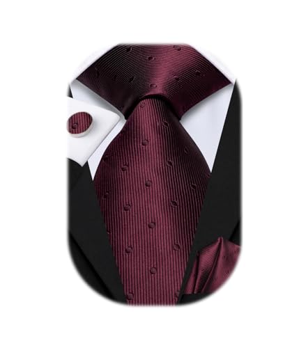 Image of Hi-Tie Paisley Floral Ties Set for Men Silk Mens Stripes Necktie Pocket Square Cufflinks Set Formal Business