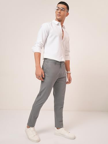 Image of Highlander Men's Slim Fit Formal Trousers | Ankle Length |Smart Trousers for Men | Chino Trousers for Men|Elegant Design | Comfortable Fabric for Daily Work & Formal Occasions