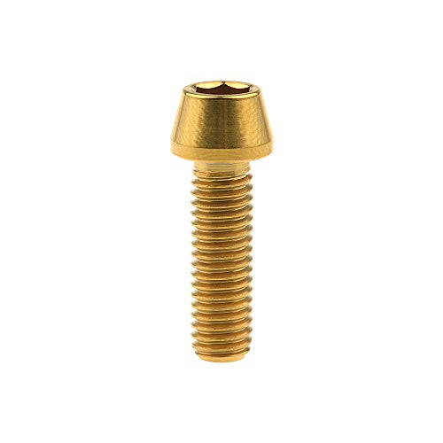 Image of Titanium Ti Bolt M5x9 16 18 20 25 30 35 40 45 50 55 60mm Tapered Head Screws Pack of 4 (M5x16mm, Gold)