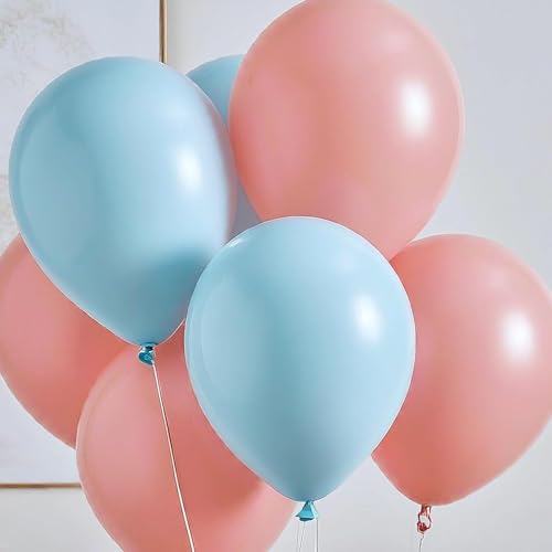 Image of Regular Balloon Combo For Decoration with Glue Dots & Balloon Arch Strip - Party Decor Set For Easy Party Setup (BLUE RED, 100)