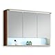 BEST Spiegelschrank Bad mit LED-Beleuchtung in Wildeiche Optik - Badezimmerspiegel Schrank mit viel Stauraum - 99 x 70 x 23 cm (B/H/T)