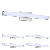 ASD 24' LED Linear Vanity Light Fixture, Modern Bathroom Sconce — 3 Color 3000K-5000K, Dimmable, 25W 1750LM, Energy Star & ETL Listed — Over Mirror Makeup Bar for Bedroom, Cabinets — Nickel, 4 Pack