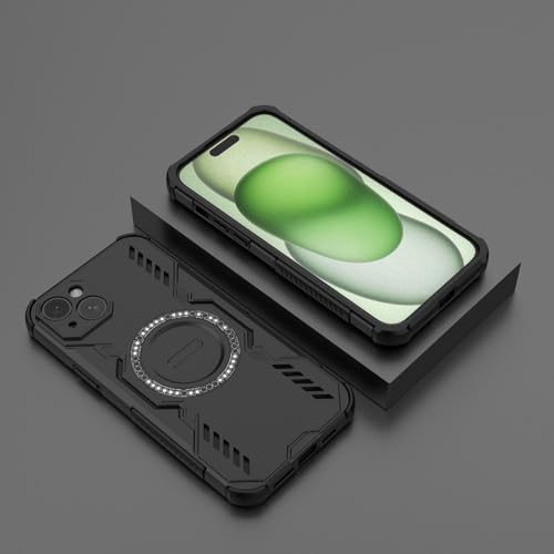 Image of Back Cover Case for Apple iPhone 15 Plus | 360 Protection Mobile Phone Case Mag-Safe | Camera Protection | i Phone 15 Plus Back Cover | iPhone 15Plus - Black TPU+PC