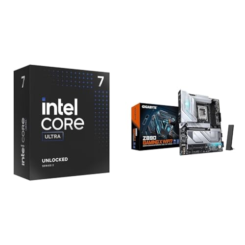 Image of Intel Ultra 7 Desktop Processor 265K - 20 cores (8P+12E) & GIGABYTE Z890 AORUS Elite X ICE Intel Core Ultra (Series 2) LGA 1851 Motherboard,ATX,DDR5, 5X M.2, PCIe 5.0,Thunderbolt 4,WIFI7,2.5GbE LAN,