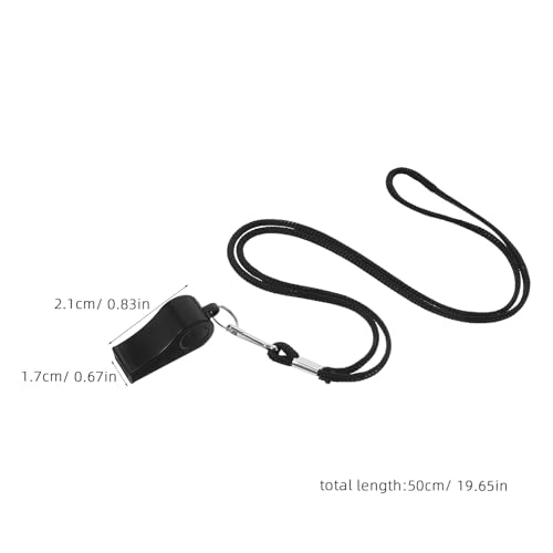10 silbatos plásticos para entrenador con cordón negro miniatura 2