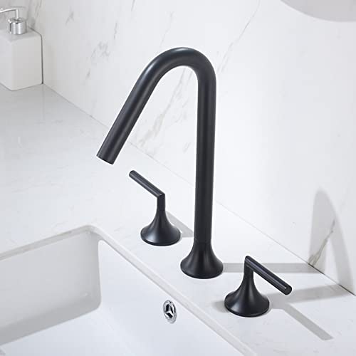 Robinets de lavabo à 3 trous mitigeur salle de bains en laiton gris
