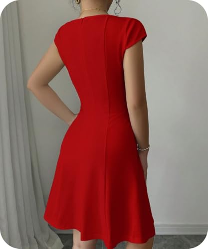 Greciilooks Dresses | Knee Lenght | Bodycon Women Dress | Summer Beach Wear | One Peice Dress For Women (In, Alpha, M, Red)