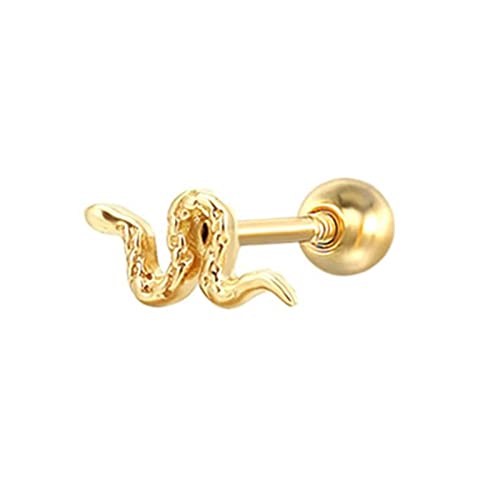 Boucles d'oreilles clous paillettes d'argent serpent femme s925 couleur or sans zircone mono boucle