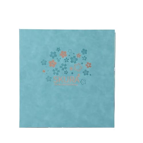 Album Fotografico Album fotografico in finta pelle di pecora, album con inserti fai da te, pellicola autoadesiva, souvenir grandi dimensioni, 40 pagine(Blue black card)