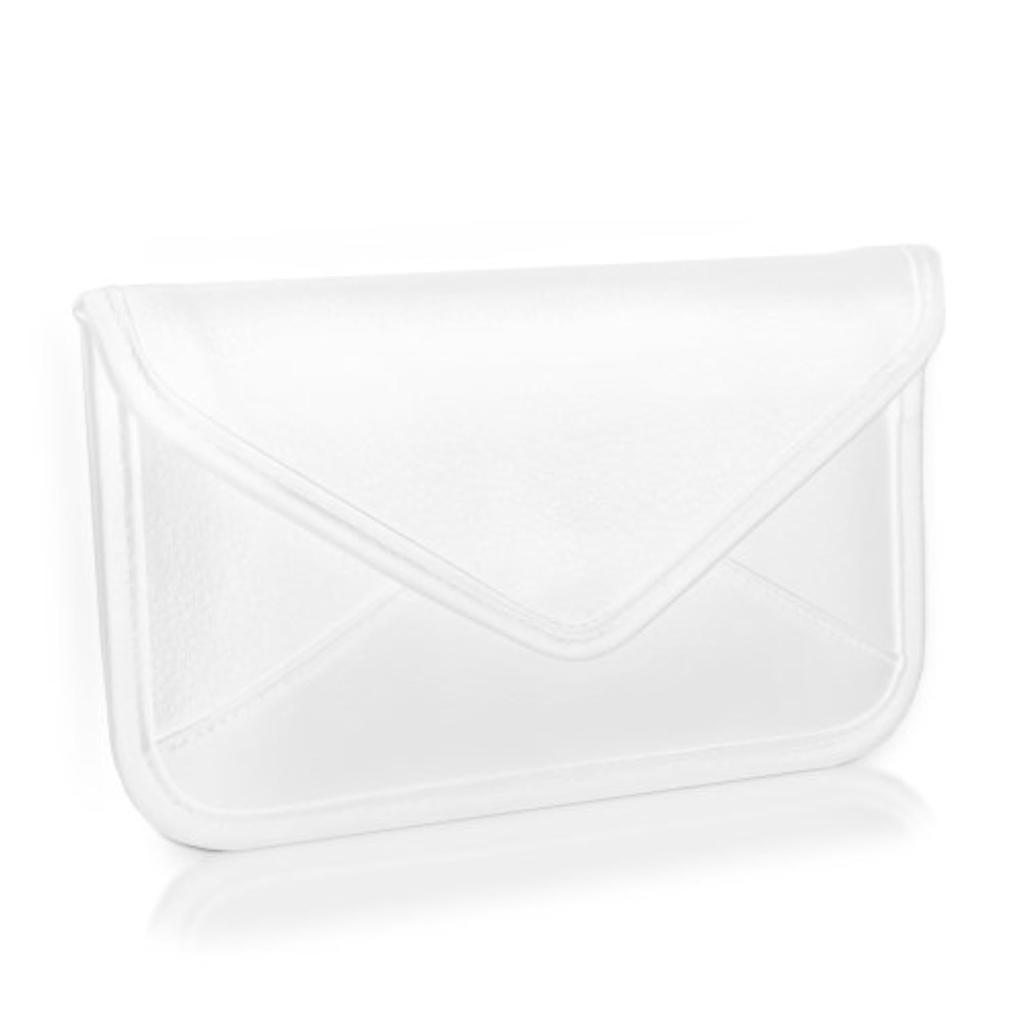 Elite Leather Messenger Pouch for Yezz Max 3 - Ivory White