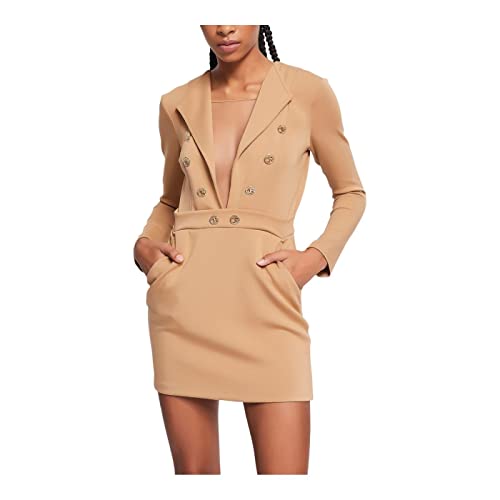  Denny Rose Donna Abito Corto Manica Lunga 221Dd10004 42 Beige Doe 2369