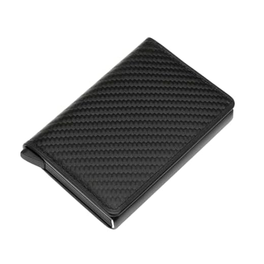 Carteira Slim Porta Cartão Antifurto Couro Proteção Rfid Mágica Porta Cartões Preta Botão Automático Bloqueio Masculina Futuro Compacta