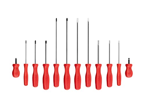TEKTON Hard Handle Screwdriver Set, 12-Piece (#0-#2, 1/8-1/4 in.) | DRV44004 | Made in USA