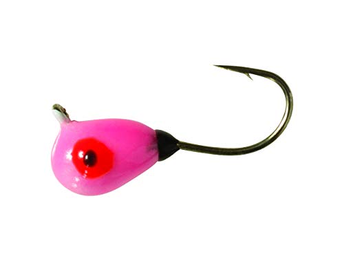 Clam Corporation 12629 Drop Jig XL, Size 10 1/32oz, Pink/Glow Dot