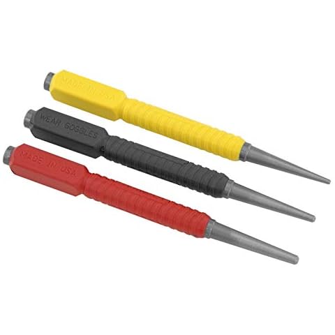 Stanley Dynagrip 3PC Nail Set with Colour Coded Sleeves Cover