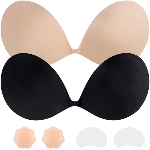 YODOOLTLY Adhesive Push Up Sticky Bra 2 Pairs Strapless Bra ...