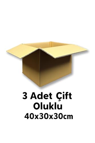 40x30x30 Sağlam Taşıma Kolisi Çift Oluklu Boş Koli; Karton Kutu, Çeyiz Kutusu, Taşınma Kolisi 3 Adet