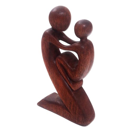 Escultura de madera tallada a mano novica marrón