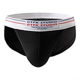 Calzoncillos de algodón para hombre con cintura baja y bolsa convexa en U mejorada para apoyo (XL negro)